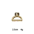 Mini gold metal hair claw clip, 2.5cm compact geometric hair accessory for stylish daily wear. - Semicircle Hollow Geometric Style (1162-5) / Gold