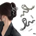 Metallic liquid hair claw clip large irregular shark clip elegant hair accessories for thick hair. - Liquid Irregular Style (Set 14) / 2 Pcs/Set