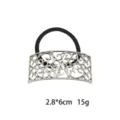 Vintage hollow geometric metal hair tie elastic hair rope for women daily elegant hair accessories - Silver Hollow Vine Rectangle (1141-3)