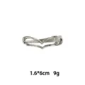 Silberne Metall-Legierung Haarspange für Damen, stilvolles hohles Herz-Design, 6cm lang. - Stromlinienförmiges Herz-Stil-Linien (1165-44)