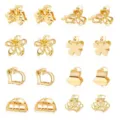 Gold mini hair claw clips set metallic small hair catch cute hair accessories for women - Hair Claws Set (Style 7) / 16 Pieces/Pack / Gold