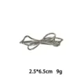 Silberne Legierung Schleife Haarspange Seitenklemme Damen, kompakte 2.5x6.5cm Haar Accessoires. - 3D Schmetterling Seitenklammer (1165-36)