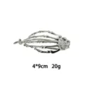 Silver skeleton hand hair claw clip, gothic style metallic hair accessory for women styling. - Silver Skeleton Hand Bone Style (1166-2) / 1 Piece