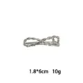 Silberne Metall Schleife Haarklammer elegante Haarspange Mode Haarschmuck 1,8x6cm - Gedrehte Schleife Seitenklammer (1165-34)