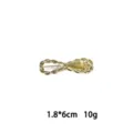 Goldfarbene Legierung Haarspange mit geflochtenem Design, elegante Haardeko 1.8x6cm 10g - Geflochtene Schleife Seitenklammer (1165-33)
