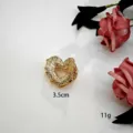 Gouden legering hol hart haar klauw clip, kleine schattige haarspeld voor dagelijkse styling. - Hart / S / Goud