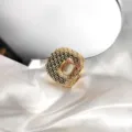 Kleine gouden geweven metalen haarklem, elegante vierkante haaraccessoire stijl. - Rond / S / Goud