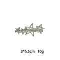 Silberne Legierung Stern Haarspange Seitenklammer modisches Haaraccessoire Damen 3x6.5cm - Sternform Stil (1165-30)
