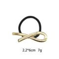 Minimalist gold geometric hair tie with black elastic band, elegant daily hair accessory. - Gold Irregular Streamline Geometry (1141-10)