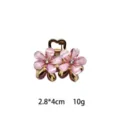 Mini Fünfblütenblatt Haarspange, rosa Kristall Blumen Seiten Haarklammer für Damen. - Weiß