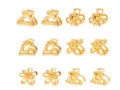 Set von kleinen goldenen Legierung Haarklammern, süße Schleife Herz Blume Haarschmuck. - Haarkralle Set (Stil 9) / 12er Pack