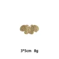 Goldener Schmetterling Haarspange Legierung Strass Seitenhaarspange Damen 3x5cm 8g - Gehämmerter Schmetterling mit Strass Stil (1165-27)