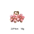 Mini Kristall Blume Haarklammer in Rosa und Gold, süßes tägliches Haaraccessoire für Damen. - Gebrochenes Weiß
