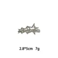 Silberne Metall-Haarspange mit drei hohlen Sternen, elegantes Haarschmuck-Accessoire für Damen - Hohl Drei Sterne Gliederstil (1165-24)