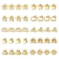 Gold mini hair claw clips set, cute metal small hair catch clips for women and girls daily styling. - Hair Claws Set (Style 3) / 40 Pieces/Pack / Gold