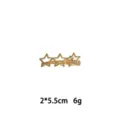 Goldene hohle Stern Legierung Haarspange Detailansicht, elegantes Seiten Pony Zubehör 2x5.5cm. - Dreifach Stern Stil (1165-22)