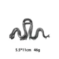 Metallic snake hair claw clip, large liquid silver shark clip for thick hair styling. - Liquid Snake Style (1166-8) / Silver