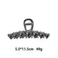 Large silver metal heart hair claw clip for thick hair, stylish metallic hair styling accessory. - Linked Hearts Style (1166-9) / Silver