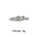 Silberne Metall Blatt Haarklammer Detailansicht, elegante Seiten Haarspange, ca. 2x6.5cm. - Realistisches Blatt-Design (1165-17)