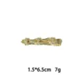 Goldfarbene Legierung Haarklammer mit Schleife, 1.5x6.5cm Seitenklammer für Damen Frisuren Accessoires. - Drei-Schleifen-Relief-Stil (1165-16)