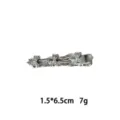 Detailaufnahme silberne Legierung Haarklammer mit Schleife Dekoration, 1,5x6,5cm, 7g Gewicht. - Drei-Schleifen/Herz-Seitenclip (1165-15)