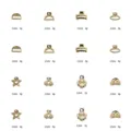 Mini gold metal hair claw clips set, various cute shapes, small hair accessories for women and girls. - Hair Claws Set (Style 10) / 16 Pieces/Pack / Gold