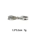 Detailaufnahme der silbernen Metallschleife Haarnadel, kompakte Größe 1.5x5.5cm, 7g leicht. - Glänzender Schleife Stil (1165-13)