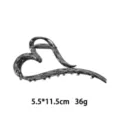 Large dark silver liquid metal heart hair claw clip for thick hair stylish styling accessory. - Irregular Heart Style (1166-11) / Gunmetal