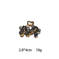 Mini Gold Metal Flower Hair Claw Clip Sparkling Rhinestone Small Bangs Hairpin Accessories - Silver Gray
