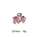 Mini butterfly hair claw clip with purple crystal and alloy design, 2.8x4cm, elegant. - Ash Gray
