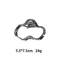 Silver liquid metal hair claw clip, stylish irregular geometric large shark clip for thick hair. - Streamlined Irregular Liquid Style (1166-13) / Silver