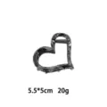 Dark metallic heart hair claw clip, sleek liquid design, durable grip, size 5.5x5cm 20g. - Liquid Heart Shape Style (1166-14) / Gunmetal