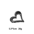 Black metallic heart hair claw clip, modern sleek hair accessory, 5.5cm size variant. - Irregular Heart Style (1166-15) / 1 Piece