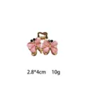 Small pink butterfly hair claw clip, cute crystal mini hair accessory for women and girls. - Dark Gray