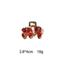 Mini red crystal butterfly hair claw clip, 2.8x4cm cute metal side hair accessory for bangs. - Space Gray