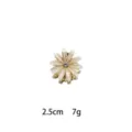 Mini white flower hair claw clip with crystal rhinestone, 2.5cm cute hair accessory. - Silver