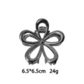 Silver metallic flower hair claw clip, 6.5cm stylish hair accessory for thick hair. - Five-Petal Flower Style (1166-18) / 1 Piece