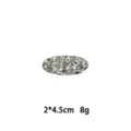 Silver textured oval alloy hair clip compact metal hair accessory variant 2x4.5cm - Oval Hammered Style (1165-3) / Antique Silver