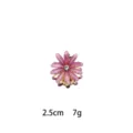 Mini crystal flower hair claw clip cute small hair accessory for bangs side 2.5cm - Lotus Pink