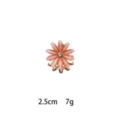 Mini crystal flower hair claw clip for women, cute pink floral small hair jaw clip 2.5cm - Red