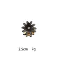 Mini flower hair claw clip with crystal and dark petals, compact size 2.5cm accessory. - Magenta