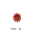 Mini red crystal flower hair claw clip, cute side hair accessories, compact 2.5cm size. - Scarlet