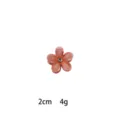 Mini floral hair claw clip, 2cm cute pink crystal flower hair accessory for bangs and styling. - Glitter
