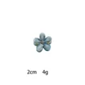 Blue crystal five-petal flower hair claw clip, 2cm mini side hair pin for women daily styling - Brick Red