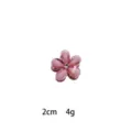 Mini pink crystal flower hair claw clip for bangs, cute 2cm hairpin hair accessory - Watermelon red