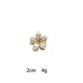 Mini crystal 5-petal flower hair claw clip, 2cm small side hairpin for bangs and elegant styling. - Orange Red