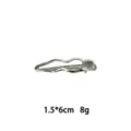 Silberne Metall abstrakte Haarklammer, minimalistische geometrische Seitenklammer, Haar-Accessoire. - Abstrakter Unregelmäßiger Stil (1165-11)