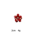 Red crystal mini hair claw clip for women, cute floral hair accessory 2cm and 4g - Rose