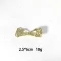 Goldene Legierung Schleife Haarklammer, stilvolle Metall Haarspange für den Alltag. - Symmetrischer Stromlinienförmiger Stil (1165-20)