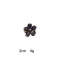 Mini crystal flower hair claw clip, 2cm purple small side hair clip for bangs and styling. - Rouge Red
